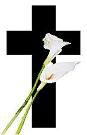 Lily, Easter or Funeral Cross with lilies