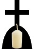 single votive candle cross