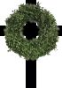 The Wreath Cross is made from leaves, plucked from bushes and trees, sacrificed to make the wreath, conveniently in a halo shape.