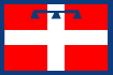 The flag of Piedmont, northwest Italy