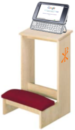 Prayer kneeler and notebook PC