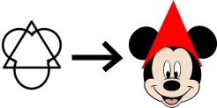 Mickey Mouse in a pointy hat
