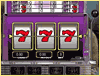 Triple seven winning line on a slot machine